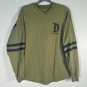 Disneyland Resort Spirit Jersey Adult Sm Olive Green Stripe USA Made Oversized